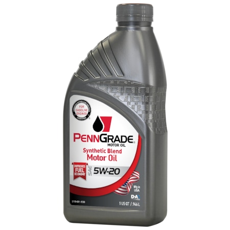 D-A Lubricant Co PennGrade Synthetic Blend Motor Oil SAE 5W20 - 12/1 Quart Case 62716